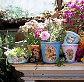 NOSTALGIC STICKERS ON FLOWERPOTS