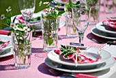 SUMMER TABLE DECORATED WITH HERBS