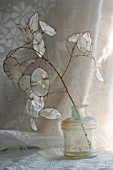 LUNARIA IN A VINTAGE GLASS VASE