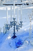 DECORATED TABLE IN THE SNOW