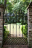 DECORATIVE BLACK IRON GARDEN GATE