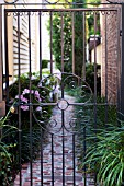 DECORATIVE BLACK IRON GARDEN GATE