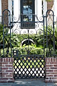 DECORATIVE BLACK IRON GARDEN GATE