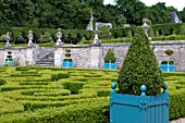 BUXUS SEMPERVIRENS TOPIARY IN PARTERRE GARDEN  AT CHATEAU DE BRECY