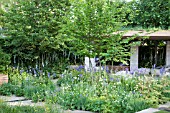 THE HOMEBASE GARDEN TIME TO REFLECT IN ASSOCIATION WITH THE ALZHEIMERS SOCIETY.  RHS CHELSEA 2014  DESIGNER ADAM FROST