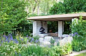 THE HOMEBASE GARDEN TIME TO REFLECT IN ASSOCIATION WITH THE ALZHEIMERS SOCIETY.  RHS CHELSEA 2014  DESIGNER ADAM FROST
