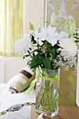 FRESH FLOWER ARRANGEMENT IN BEDROOM