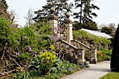 BORDER WITH STEPS AND GATE AT ST. FAGANS CASTLE,  CARDIFF