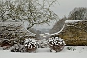 WINTER VIEW THROUGH GAP IN STONE WALL AT CAMERS, NEAR BRISTOL