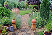 INFORMAL COUNTRY GARDEN IN THE RAIN