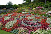 COLOURFUL BORDER IN GARDEN IN BROUGHTON, NEAR BIGGAR, SCOTLAND