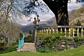 STEPS AND BALUSTRADE AT PLAS BRONDANW, GWYNEDD, WALES