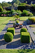 TOPIARY BOX BALLS AND CUBES AT CAMERS, OLD SODBURY, BRISTOL