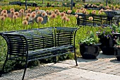 EMPTY BENCHES AT BOTANICAL GARDENS,  NIAGARA,  CANADA