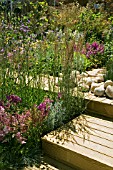 VIEW OF A TASTE OF RIBBLESDALE PARK BY PAUL HENSEY,  ELYSIUM DESIGN,  RHS FLOWER SHOW,  TATTON PARK