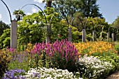 HERBACEOUS BORDER IN THE OLD ITALIAN TERRACE AT DYFFRYN GARDENS,  WALES