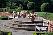 BIRMINGHAM BOTANICAL GARDENS STEPS,  TOPIARY AND BENCHES