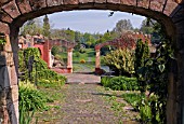 VIEW THROUGH THE FOLLY AT CONSALL HALL LANDSCAPE GARDEN,  APRIL