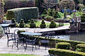 TOPIARY AT MILL DENE GARDEN,  BLOCKLEY,  MORETON IN MARSH,  GLOUCESTERSHIRE,  MAY