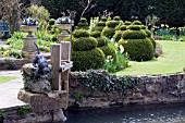 TOPIARY AT MILL DENE GARDEN,  BLOCKLEY,  MORETON IN MARSH,  GLOUCESTERSHIRE,  MAY