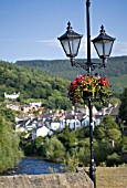 HANGING BASKETS AT LLANGOLLEN,  JULY