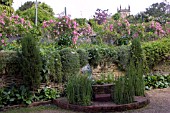 RAMBLING ROSES AT MILL DENE GARDEN,  BLOCKLEY,  GLOUCESTERSHIRE