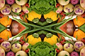 VEGETABLES IN KALEIDOSCOPIC PATTERN