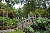 JAPANESE BRIDGE AT WINTERBOURNE BOTANIC GARDEN, THE UNIVERSITY OF BIRMINGHAM, EDGBASTON