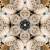 DECORATIVE STONES IN KALEIDOSCOPIC PATTERN