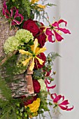 TROPICAL FLOWER ARRANGEMENT WITH GLORIOSA ROTHSCHILDIANA