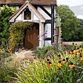 EASTGROVE COTTAGE GARDEN, SEPTEMBER, MANIPULATED