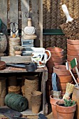 OLD FASHIONED POTTING SHED, HARTLEYS BOTANIC STAND AT CHELSEA FLOWER SHOW 2008