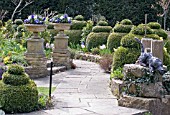 TOPIARY AT MILL DENE GARDEN, BLOCKLEY, APRIL