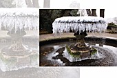 FROZEN FOUNTAIN AT BIRMINGHAM BOTANICAL GARDENS AND GLASSHOUSES