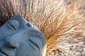 BUDDHA HEAD WITH HAIR