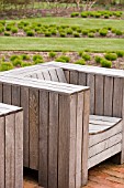 SEATING IN THE DRIFTS OF GRASS GARDEN AT THE WALLED GARDEN AT SCAMPSTON