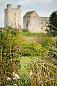 VIEW OF HELMSLEY CASTLE FROM THE WALLED GARDEN