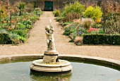 FOUNTAIN AND SPRING BEDS AT HELMSLEY WALLED GARDEN