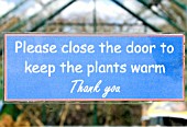 GREENHOUSE DOOR SIGN