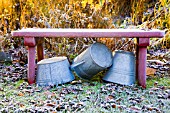 ZINC TUBS UNDER FROSTY BENCH