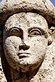 HEAD OF ROMAN STATUE IN THE GARDEN OF ROBERT MOUAWAD,  PRIVATE MUSEUM,  IN BEIRUT,  LEBANON.