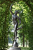 BRONZE STATUE OF MERCURY AT LES JARDINS DANNEVOIE,  BELGIUM