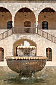 TRADITIONAL FOUNTAIN IN COURTYARD OF BEIT ED DINE PALACE, LEBANON