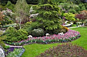 BUTCHART GARDENS IN SPRING, THE SUNKEN GARDEN