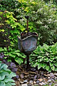 RUSTIC ROSE WATER FEATURE, ARTISANS COTTAGE GARDEN, BARNSDALE GARDENS