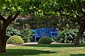 GARDEN BENCH IN A SHADY CORNER, GRIMSTHORPE CASTLE