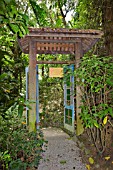 ARBOUR AND GATE LEADING TO THE HERB GARDEN, SPICE GARDEN, PENANG, MALAYSIA