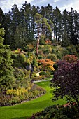 BUTCHART GARDENS, THE MOUND AND THE SUNKEN GARDEN IN AUTUMN