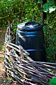 COMPOSTING BIN AT CAMLEY STREET NATURE RESERVE, KINGS CROSS, LONDON