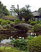 STONE BRIDGESENGANEN GARDEN,  ALSO CALLED ISO GARDEN,  KAGOSHIMA,  JAPAN